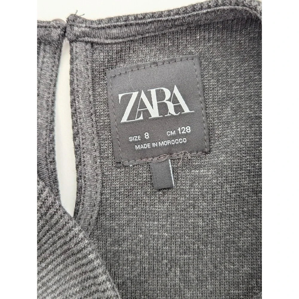 ZARA Girls (Size 8) Jumper/Pinafore/Tunic Dress w/Pleated Skirt & Buckle Accents